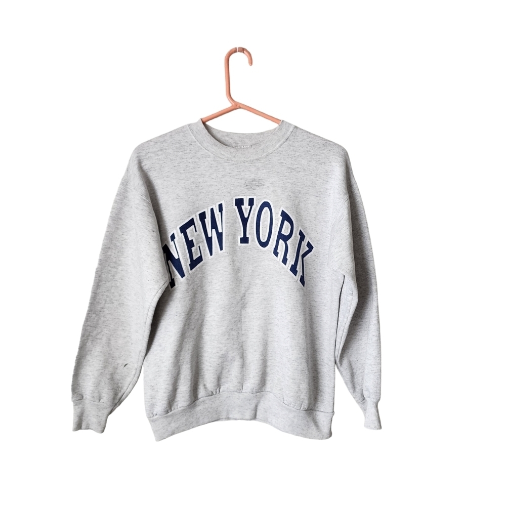 NEW YORK x VINTAGE graphic logo‎ crewneck tourist sweatshirt size S